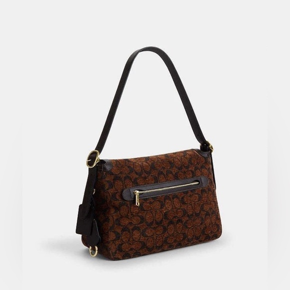 Coach Dark Brown Signature Shoulder Bag - Picture 10 of 12